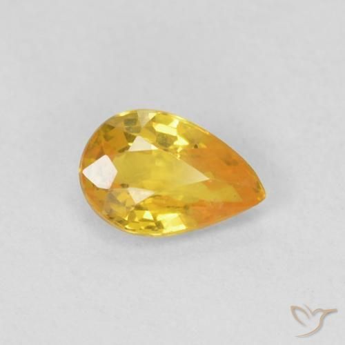 Saphir Orange-or naturelle En forme de poire, 0.43 ct, VS