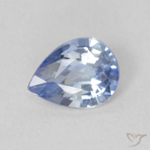 Saphir Bleu pastel naturelle En forme de poire, 0.30 ct, VVS-VS