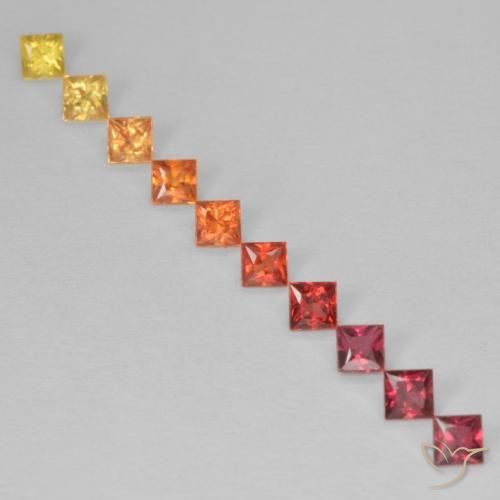 0.97ctw Naturel Multicolore Saphir, Carré, VS