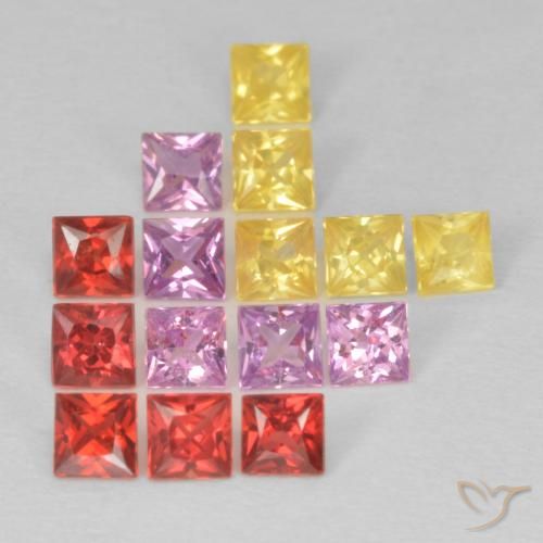 1.61ctw Naturel Multicolore Saphir, Carré, VS