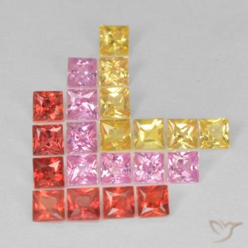 1.95ctw Naturel Multicolore Saphir, Carré, VS