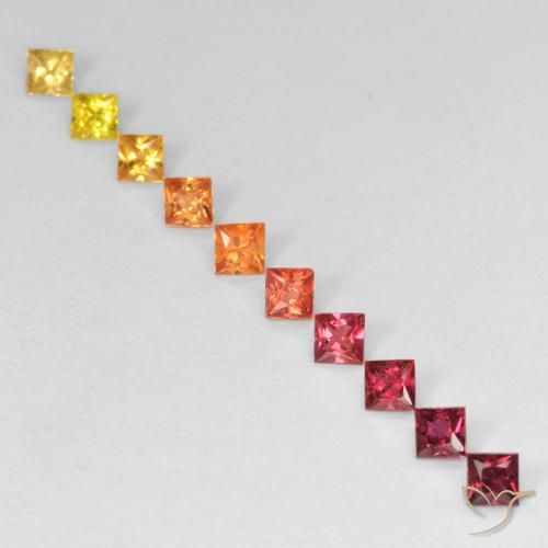 0.94ctw Naturel Multicolore Saphir, Carré, VS