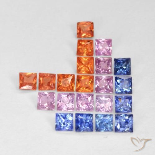 Shop natural 1.49ct Multicolore Saphir gems, Carré, from Tanzanie at GemSelect. In stock, global shipping!