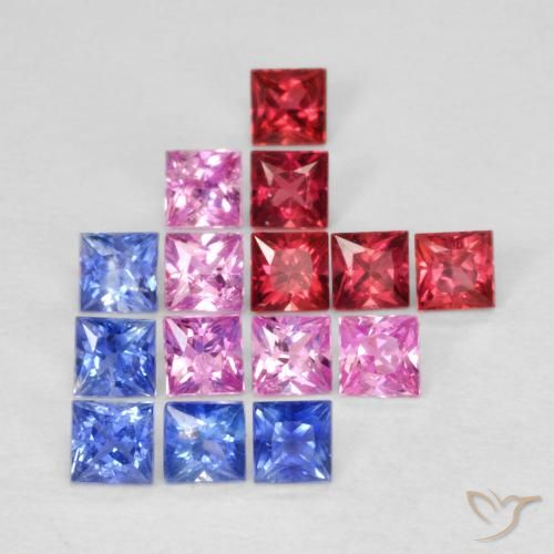 1.58ctw Naturel Multicolore Saphir, Carré, VS