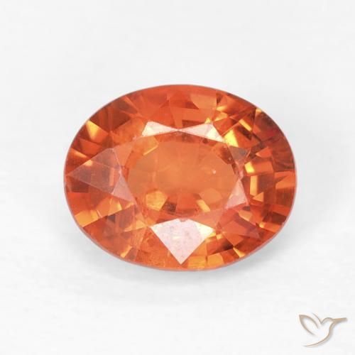 0.77ct Naturel Orange feu Saphir, ovale, VS