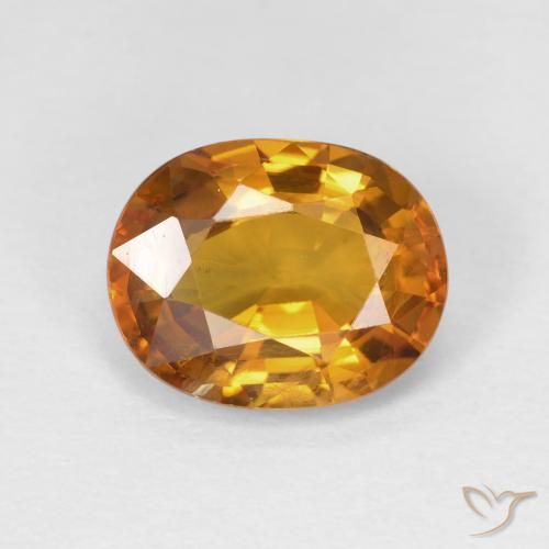 Saphir Orange foncé naturelle ovale, 4.33 ct, VS