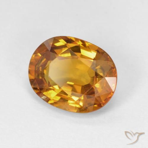 Saphir Orange foncé naturelle ovale, 4.33 ct, VS