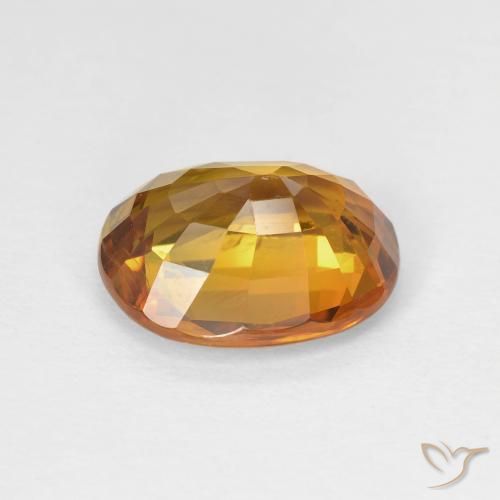 Saphir Orange foncé naturelle ovale, 4.33 ct, VS