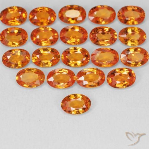 0.59ct Naturel Orange vif Saphir, ovale, VVS-VS