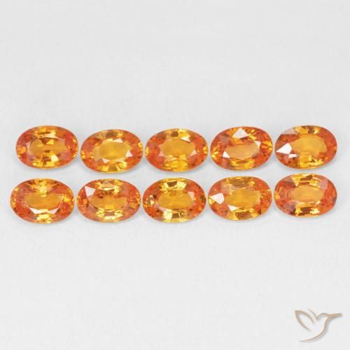 0.56ct Naturel Orange moyen Saphir, ovale, VVS-VS