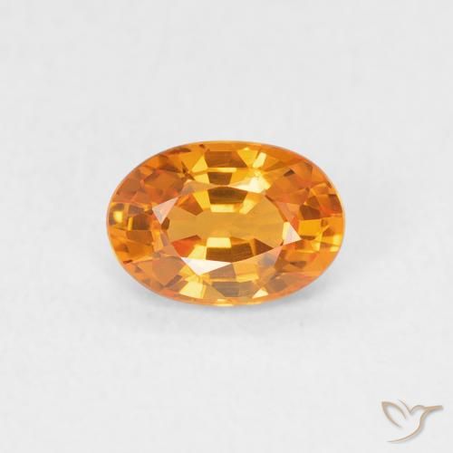 0.61ct Naturel Orange vif Saphir, ovale, VVS-VS