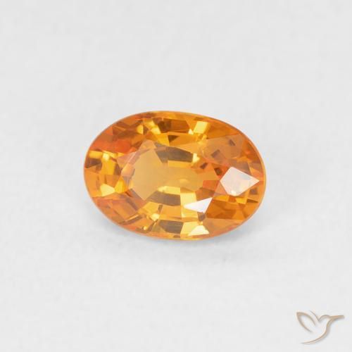 Saphir Orange vif naturelle ovale, 0.61 ct, VVS-VS