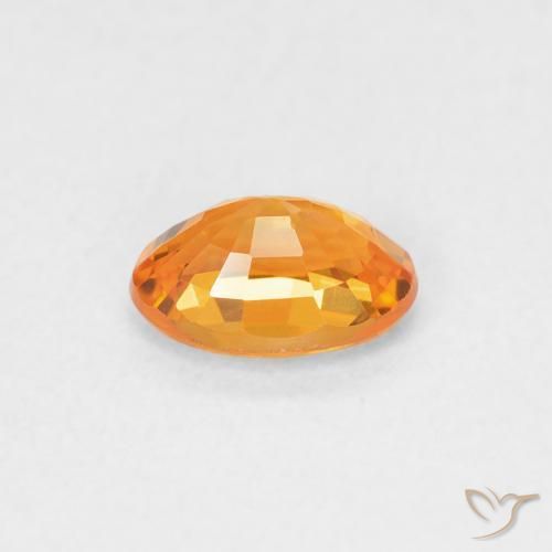 Saphir Orange vif naturelle ovale, 0.61 ct, VVS-VS