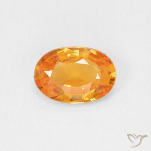 0.51ct Naturel Orange vif Saphir, ovale, VVS-VS
