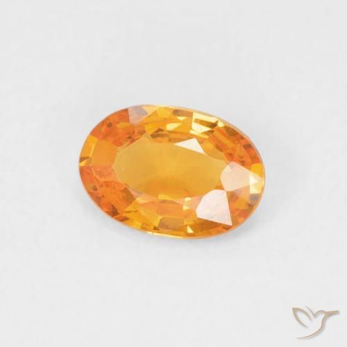 Saphir Orange vif naturelle ovale, 0.51 ct, VVS-VS