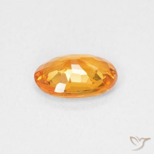 Saphir Orange vif naturelle ovale, 0.51 ct, VVS-VS