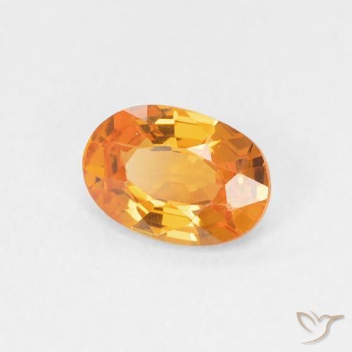 Saphir Orange vif naturelle ovale, 0.64 ct, VVS-VS