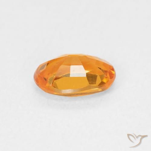 Saphir Orange vif naturelle ovale, 0.64 ct, VVS-VS