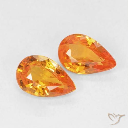 Shop natural 0.90ct Orange vif Saphir gems, En forme de poire, from Tanzanie at GemSelect. In stock, global shipping!