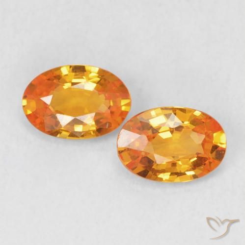 1.12ctw Naturel Orange vif Saphir, ovale, VVS-VS