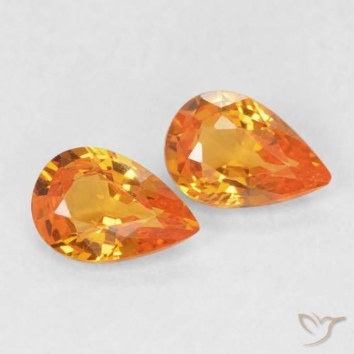 Shop natural 0.97ct Ambre orange Saphir gems, En forme de poire, from Tanzanie at GemSelect. In stock, global shipping!