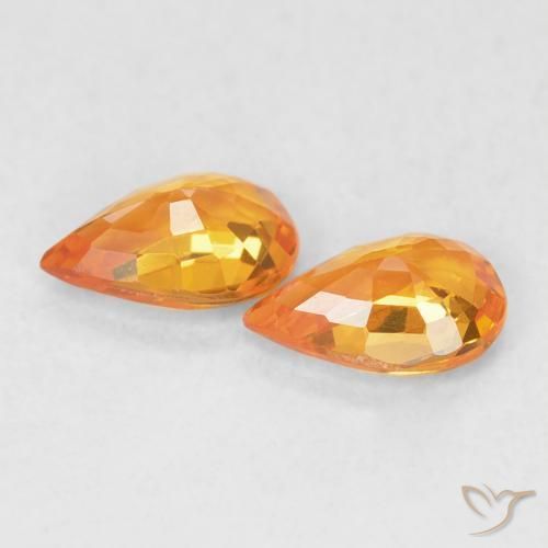 Shop natural 0.97ct Ambre orange Saphir gems, En forme de poire, from Tanzanie at GemSelect. In stock, global shipping!