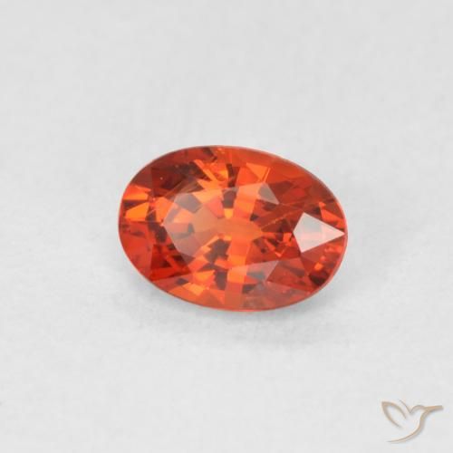 Saphir Orange rougeâtre naturelle ovale, 0.59 ct, VVS-VS