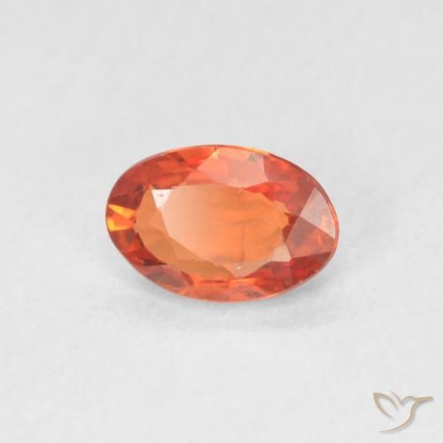 Saphir Orange feu naturelle ovale, 0.56 ct, VVS-VS