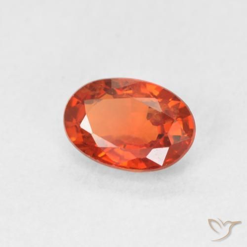 Saphir Orange rougeâtre naturelle ovale, 0.67 ct, VVS-VS