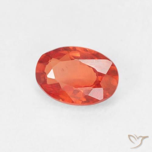Saphir Orange moyen naturelle ovale, 0.55 ct, VVS-VS