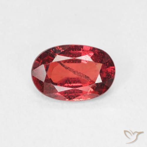 0.56ct Naturel Rouge foncé Saphir, ovale, SI