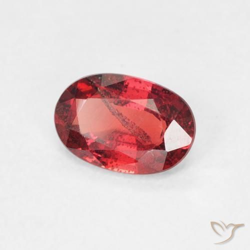 Saphir Rouge foncé naturelle ovale, 0.56 ct, SI