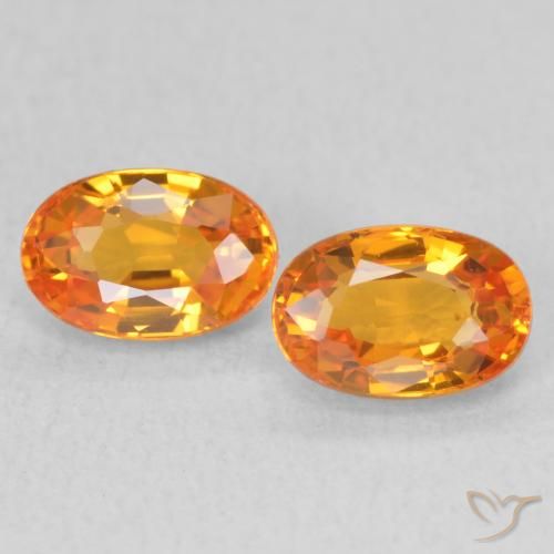 1.44ctw Naturel Orange vif Saphir, ovale, VVS-VS