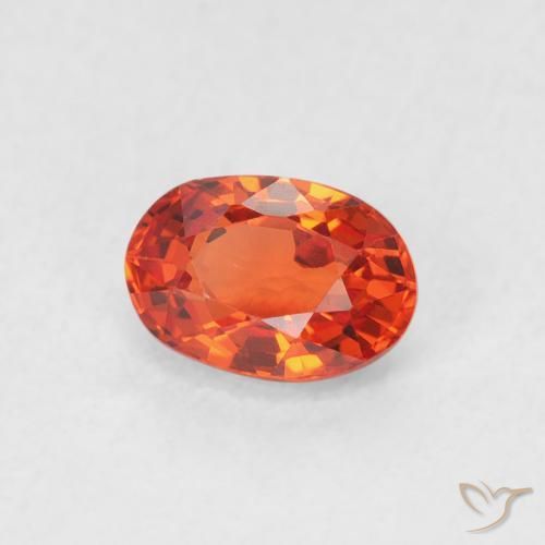 Saphir Ambre orange naturelle ovale, 0.76 ct, VVS-VS