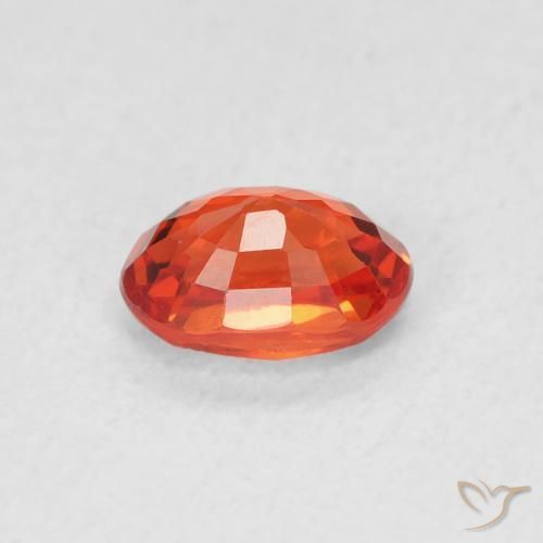Saphir Ambre orange naturelle ovale, 0.76 ct, VVS-VS