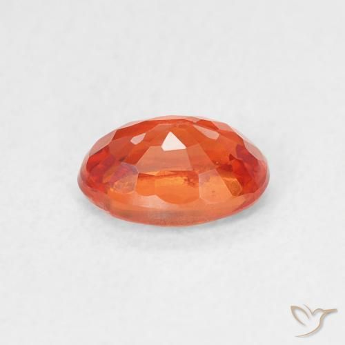 Saphir Orange chaud naturelle ovale, 0.69 ct, VS