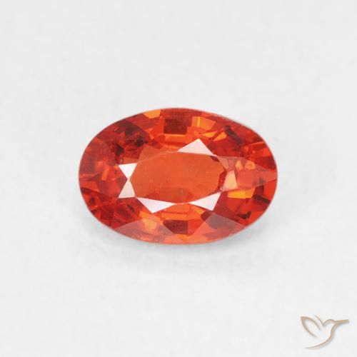 0.64ct Naturel Orange moyen Saphir, ovale, VS
