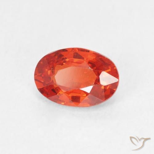 Saphir Orange moyen naturelle ovale, 0.64 ct, VS