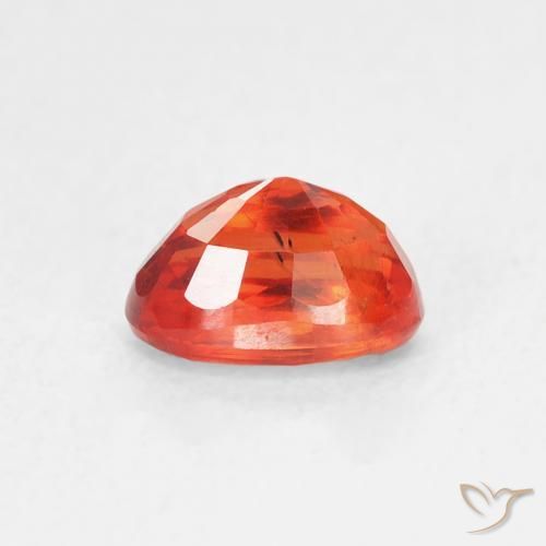 Saphir Orange chaud naturelle ovale, 0.83 ct, VS