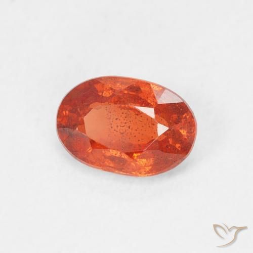 Saphir Orange feu naturelle ovale, 0.70 ct, VS