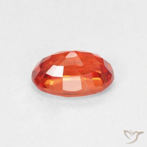 Saphir Orange feu naturelle ovale, 0.72 ct, VS