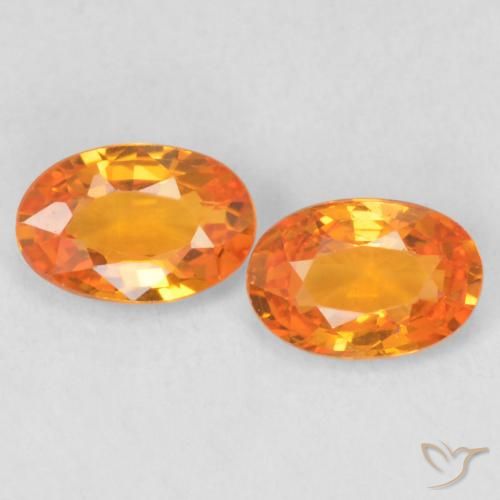 1.12ctw Naturel Orange vif Saphir, ovale, VVS-VS
