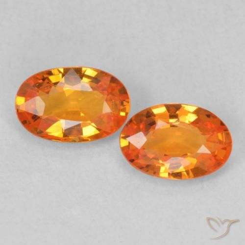 1.07ctw Naturel Orange vif Saphir, ovale, VVS