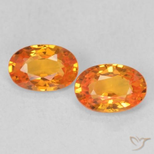 1.08ctw Naturel Orange vif Saphir, ovale, VVS, Photo A