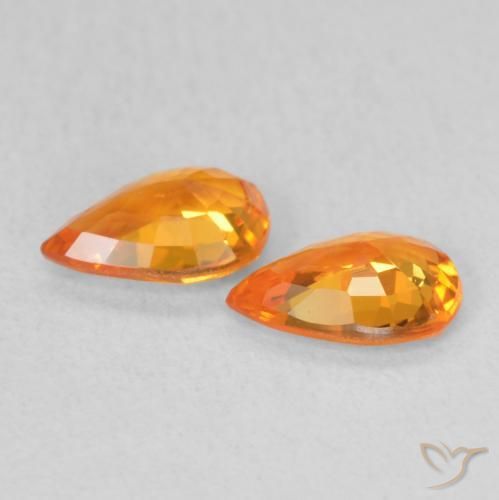 Shop natural 0.96ct Orange vif Saphir gems, En forme de poire, from Tanzanie at GemSelect. In stock, global shipping!
