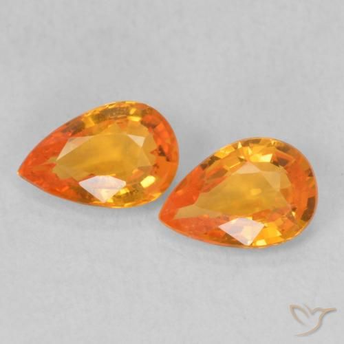 0.96ctw Naturel Orange vif Saphir, En forme de poire, VS