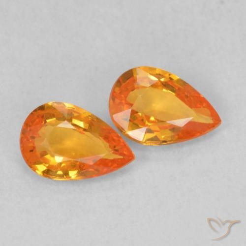 Shop natural 0.96ct Orange vif Saphir gems, En forme de poire, from Tanzanie at GemSelect. In stock, global shipping!