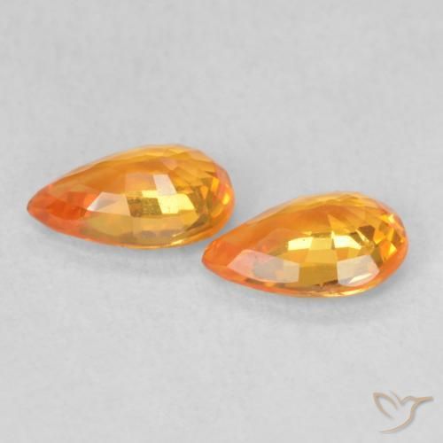 Shop natural 0.96ct Orange vif Saphir gems, En forme de poire, from Tanzanie at GemSelect. In stock, global shipping!