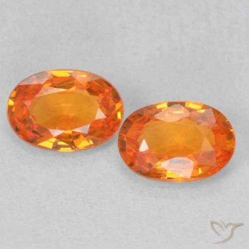 1.20ctw Naturel Orange vif Saphir, ovale, VS