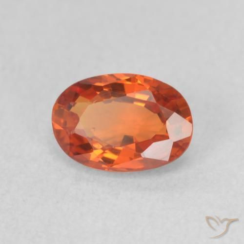 Saphir Orange moyen naturelle ovale, 0.71 ct, VVS-VS